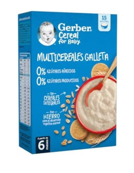 GERBER MULTICEREALES GALLETA 0% 0% AZUCARES  1 ESTUCHE 270 G