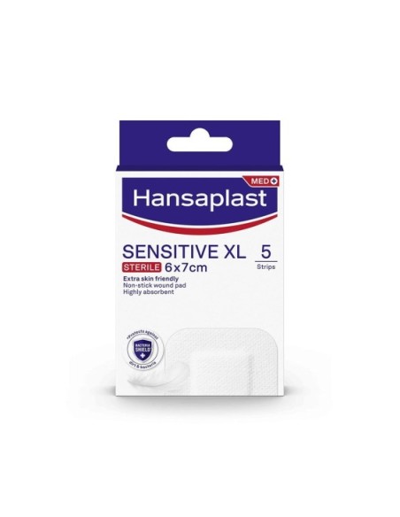 APOSITO ESTERIL HANSAPLAST SENSITIVE XL 5 UNIDADES 7 X 6 CM