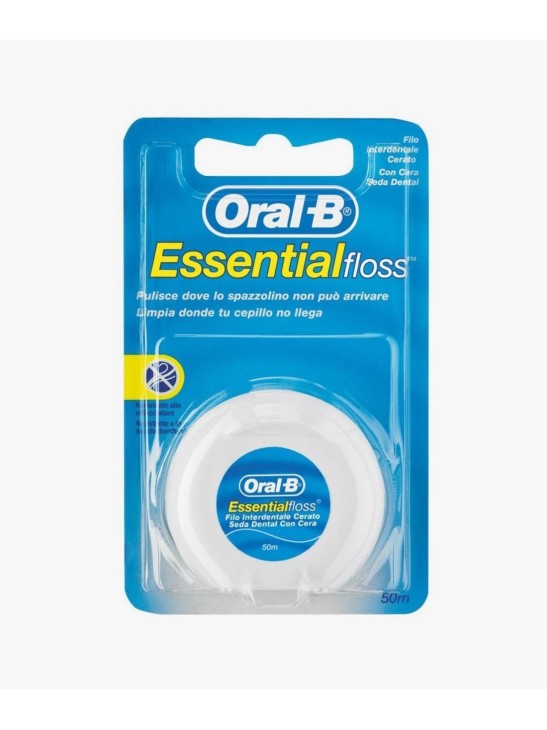 ORAL-B ESSENTIAL FLOSS FLUOR SEDA DENTAL CON CERA MENTA 50 M