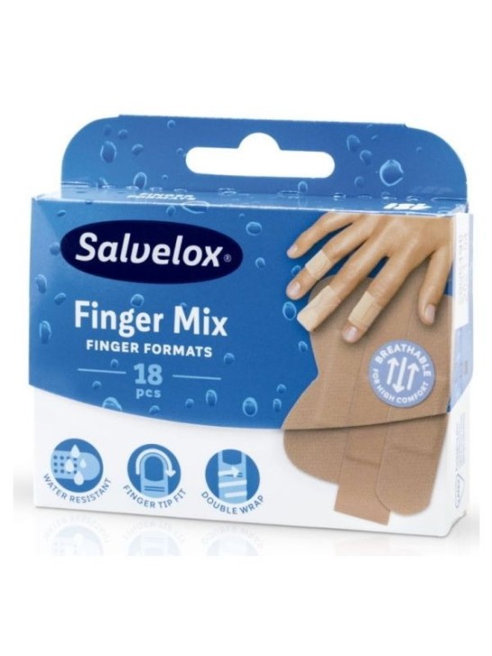 SALVELOX FINGER MIX APOSITO ADHESIVO SURTIDO 18 UNIDADES