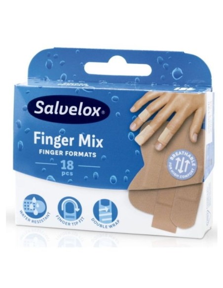 SALVELOX FINGER MIX APOSITO ADHESIVO SURTIDO 18 UNIDADES