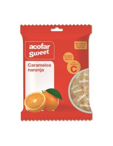 ACOFARSWEET CARAMELOS SIN AZUCAR  1 BOLSA 60 G SABOR NARANJA