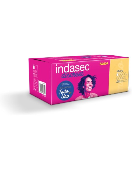 COMPRESA PERDIDAS LEVES INDASEC DISCREET MICRO 28 UNIDADES