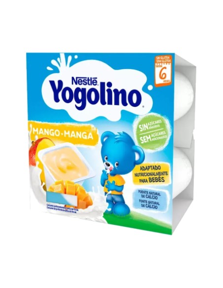 NESTLE YOGOLINO SIN AZUCARES AÑADIDOS  4 TARRINAS 100 G SABOR MANGO