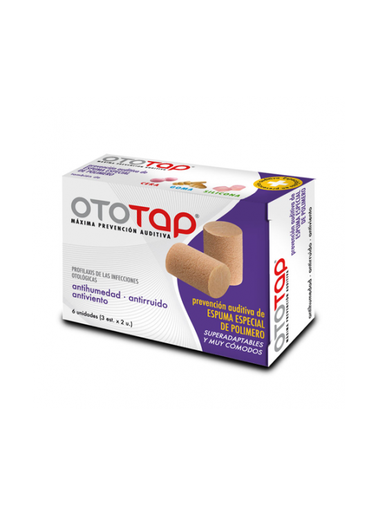 Tapones de oídos de gomaespuma Ototap 6 unidades protección auditiva cómoda reducción de ruido ambiental