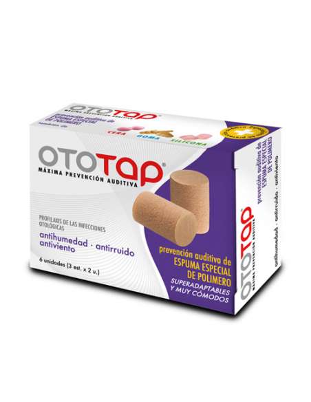 Tapones de oídos de gomaespuma Ototap 6 unidades protección auditiva cómoda reducción de ruido ambiental