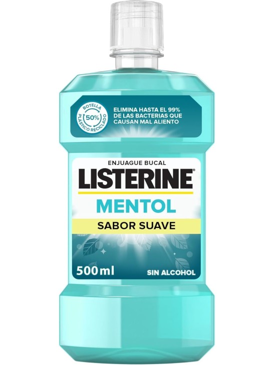 LISTERINE MENTOL SABOR  SUAVE  1 BOTELLA 500 ML