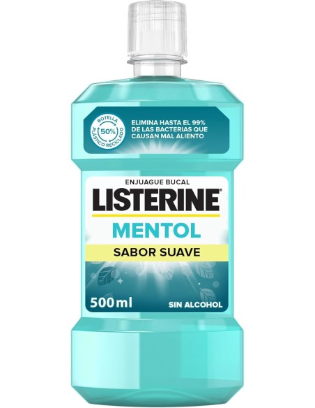 LISTERINE MENTOL SABOR  SUAVE  1 BOTELLA 500 ML