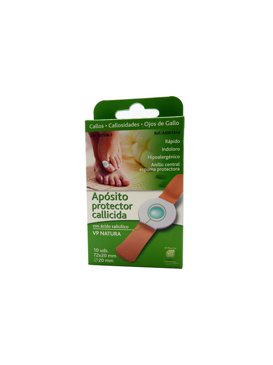 APOSITO PROTECTOR CALLICIDA CON ACIDO SALICILICO VP NATURA 10 UNIDADES 72 MM X 20 MM