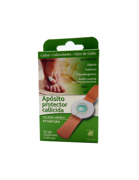 APOSITO PROTECTOR CALLICIDA CON ACIDO SALICILICO VP NATURA 10 UNIDADES 72 MM X 20 MM