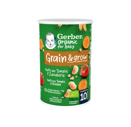GERBER GRAIN & GROW PUFFS CON TOMATE Y ZANAHORIA 35G