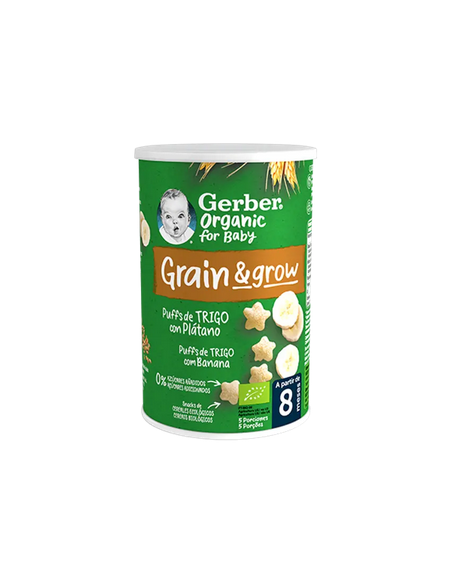 GERBER GRAIN & GROW PUFFS DE TRIGO CON PLATANO 35G