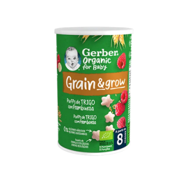 GERBER GRAIN & GROW PUFFS DE TRIGO CON FRAMBUESA 35G