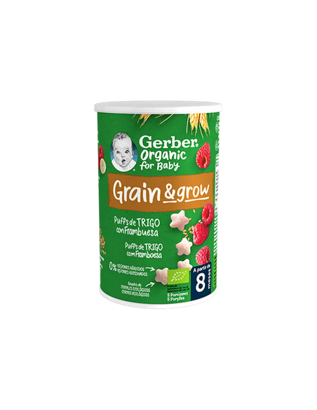 GERBER GRAIN & GROW PUFFS DE TRIGO CON FRAMBUESA 35G