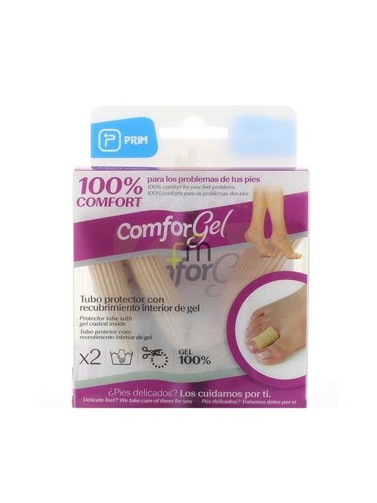 ComforGel Tubo Protector Dedos – Tejido Canalé, Recubrimiento Gel,  1,5 cm – 2 uds
