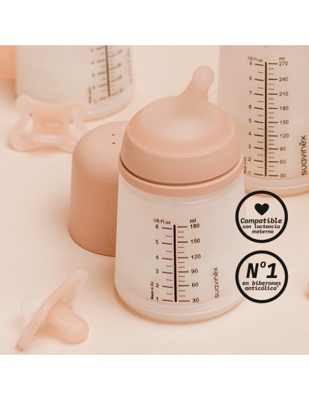 SUAVINEX BIBERÓN ZERO ZERO FLUJO M 270ML +3M (4)