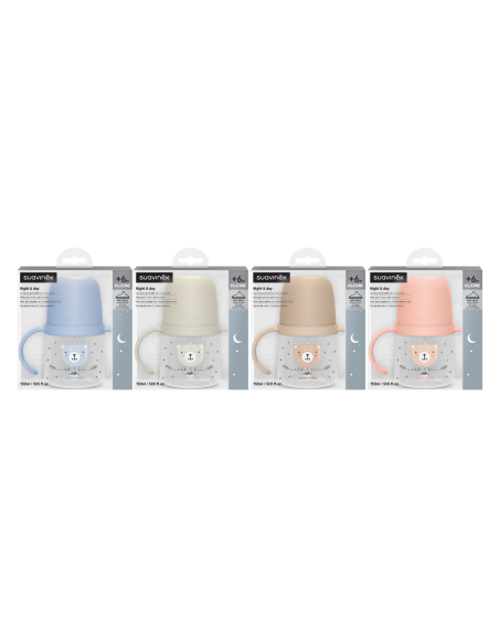 Suavinex Biberón Silicona Entrena Antiderrame con Asas +6 Meses 150 ml