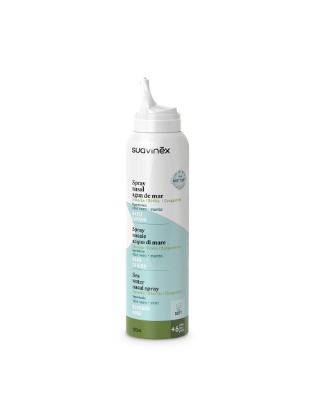 Suavinex Spray Nasal Agua de Mar Nariz Tapada +6 años – 120 ml