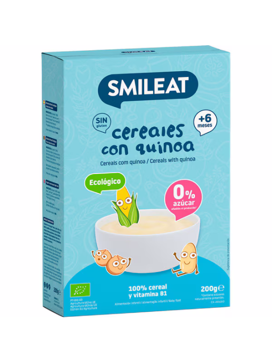Smileat Papilla Cereales con Quinoa Sin Gluten Eco 200 g
