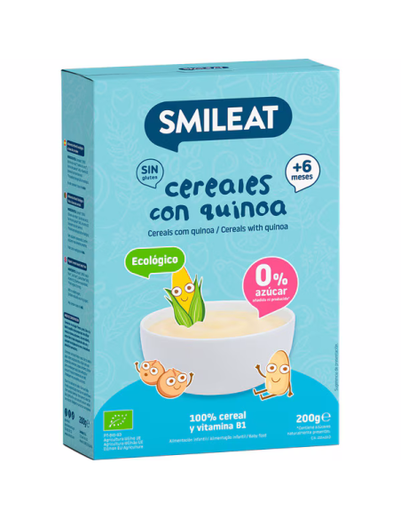 Smileat Papilla Cereales con Quinoa Sin Gluten Eco 200 g