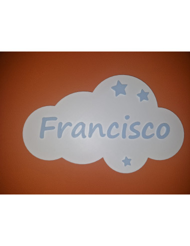 Nube 3D Personalizada con Nombre para Bebé