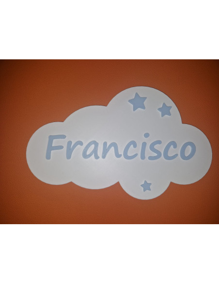 Nube 3D Personalizada con Nombre para Bebé