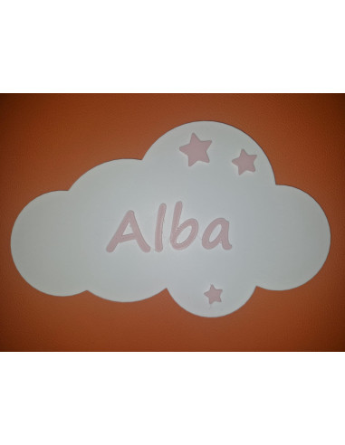 Nube 3D Personalizada con Nombre para Bebé