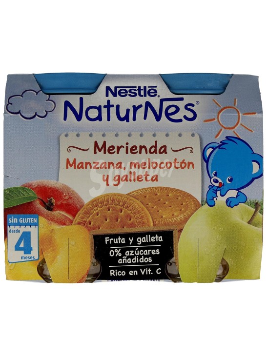 Nestle Naturnes Merienda Manzana/Melocoton Galletas